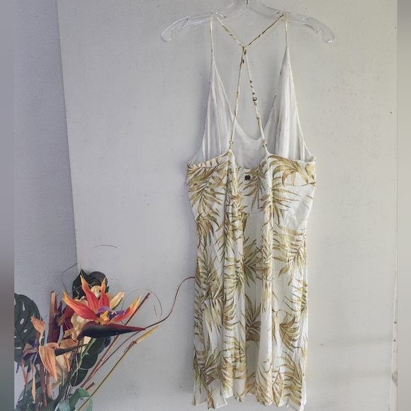 Rip Curl Montego Palm Tropical Print Spring Summer XL Dress Spaghetti Straps EUC - Picture 4 of 13